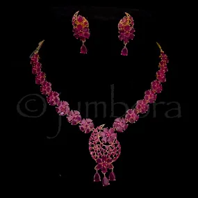 Elegant zircon (CZ) Ruby Necklace