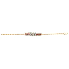 Eugenia Red Austrian Stone Gold Plated Bracelet