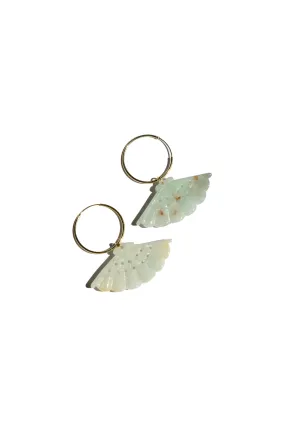 Fan — Jade pendant earrings