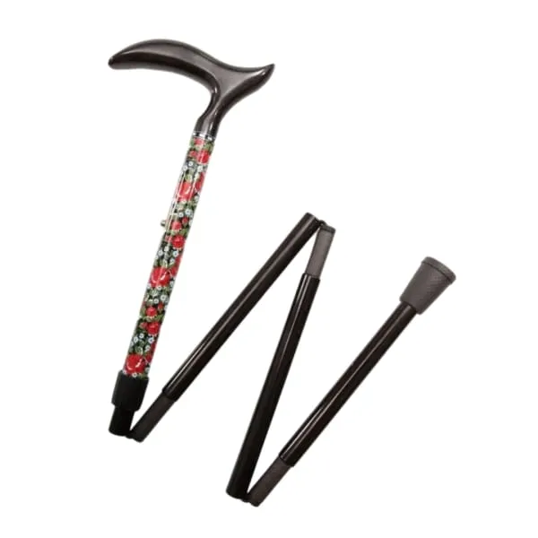 Floral Adjustable Carbon Fiber Folding Walking Cane