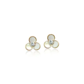 Flower Mother of Pearl Gold Earrings