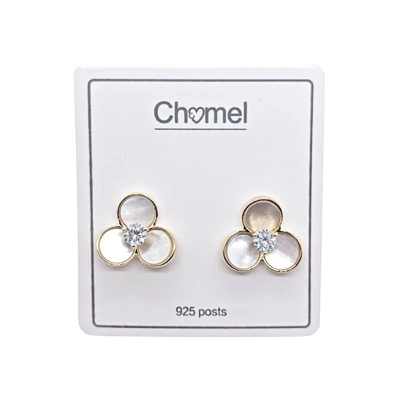 Flower Mother of Pearl Gold Earrings