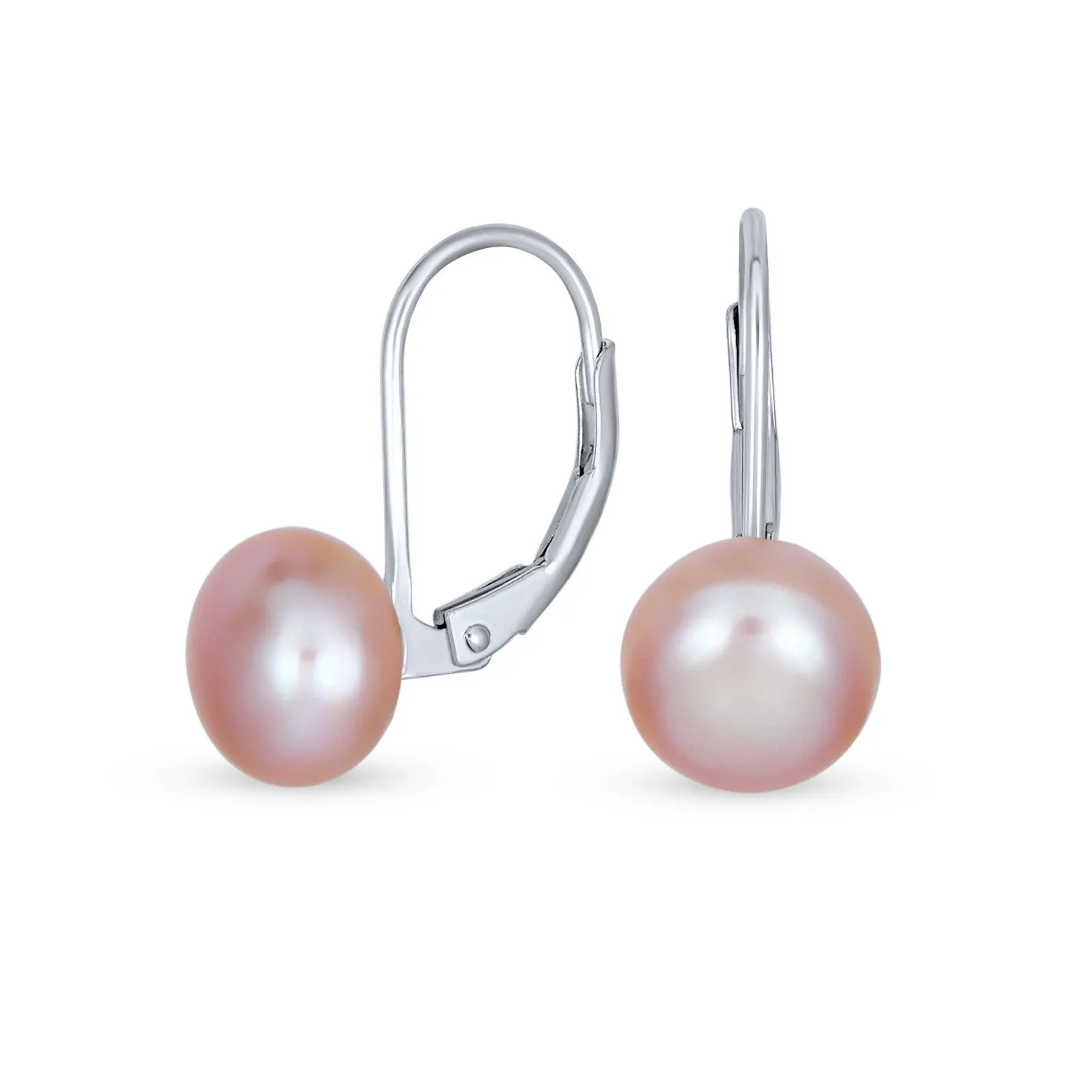 Freshwater Cultured Pearl Ball Drop Earrings Sterling Silver