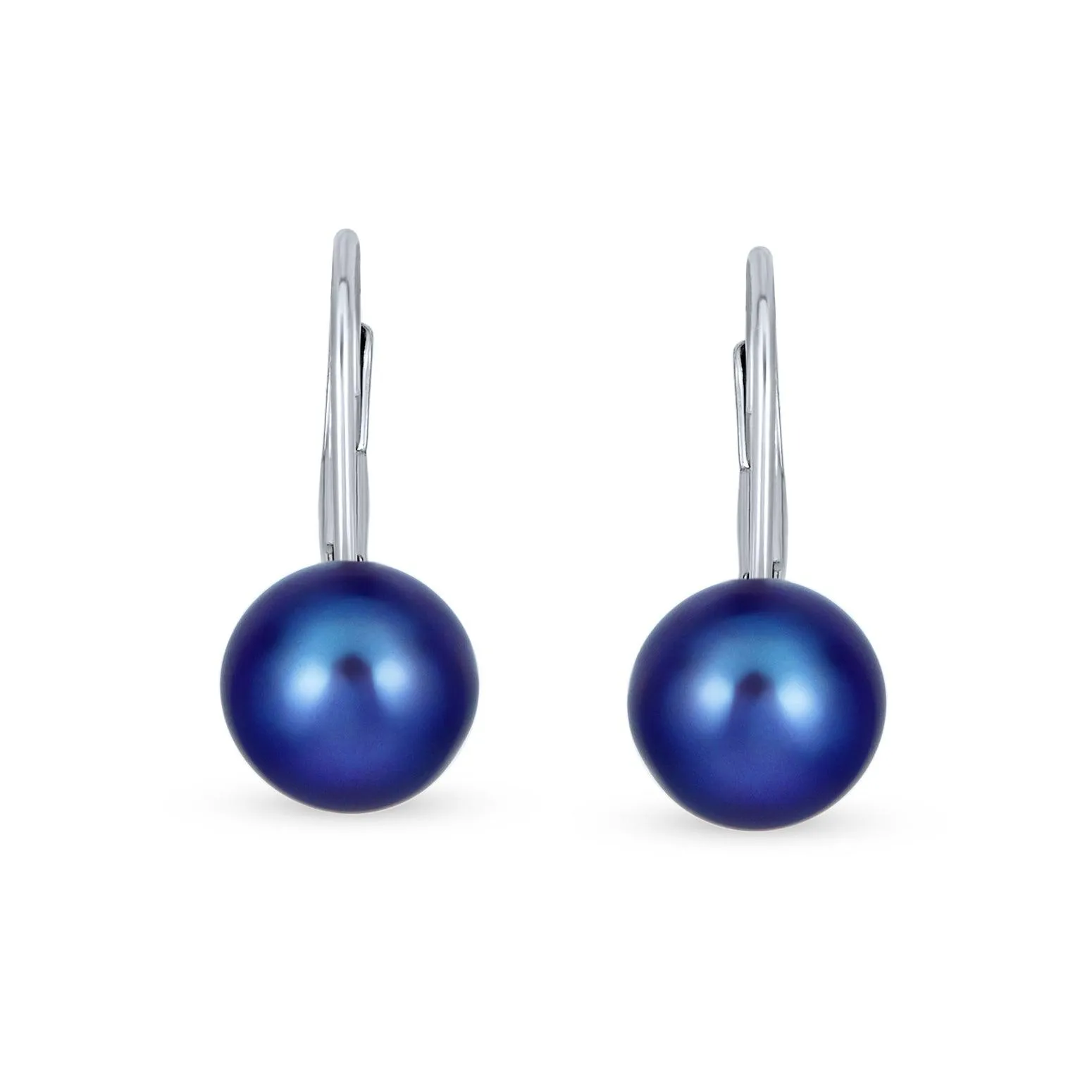 Freshwater Cultured Pearl Ball Drop Earrings Sterling Silver