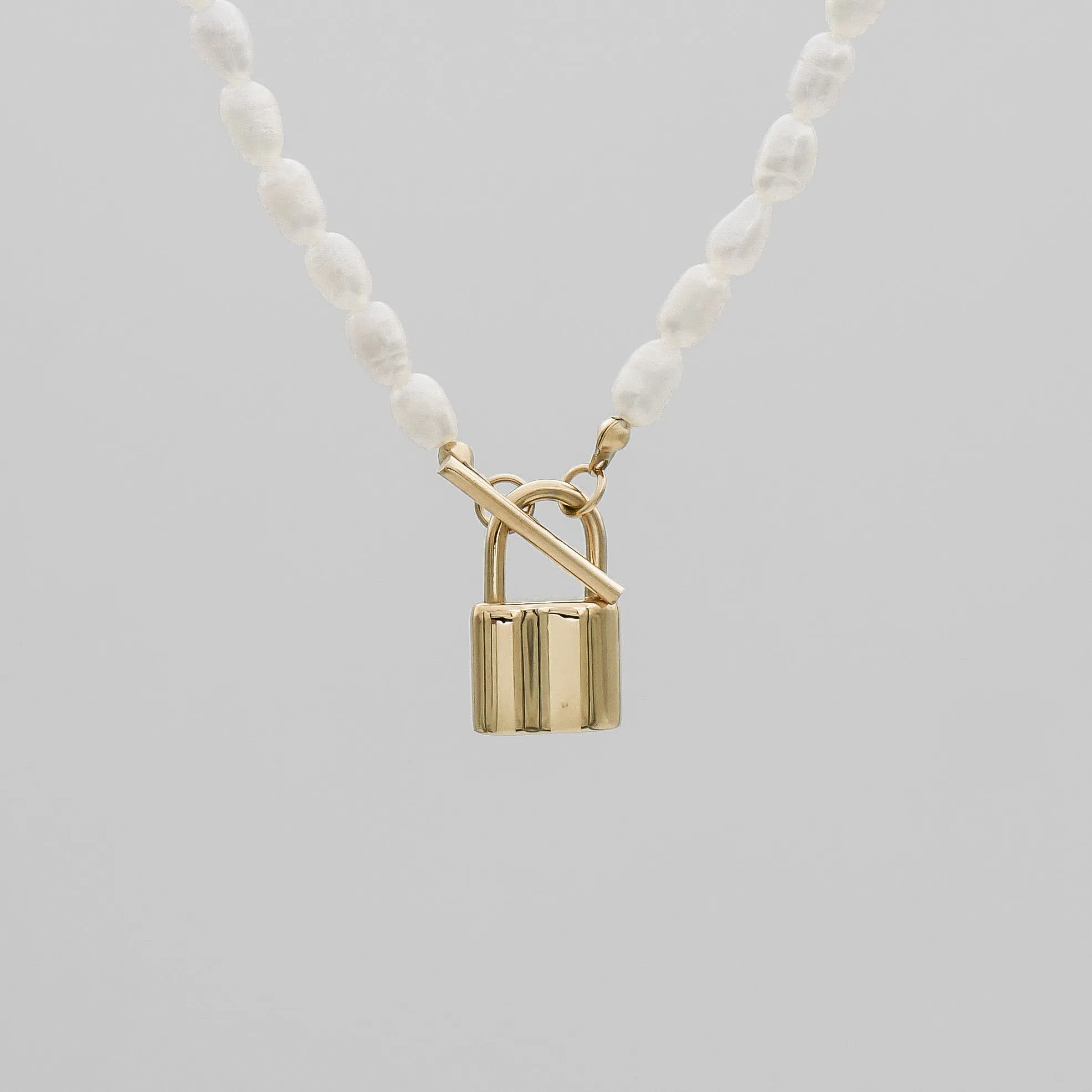 Freya Pearl Lock Necklace