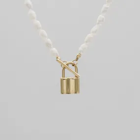 Freya Pearl Lock Necklace