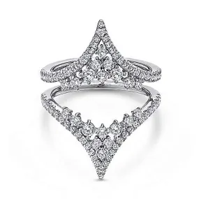 Gabriel & Co. - 14K White Gold Chevron Diamond Ring Enhancer