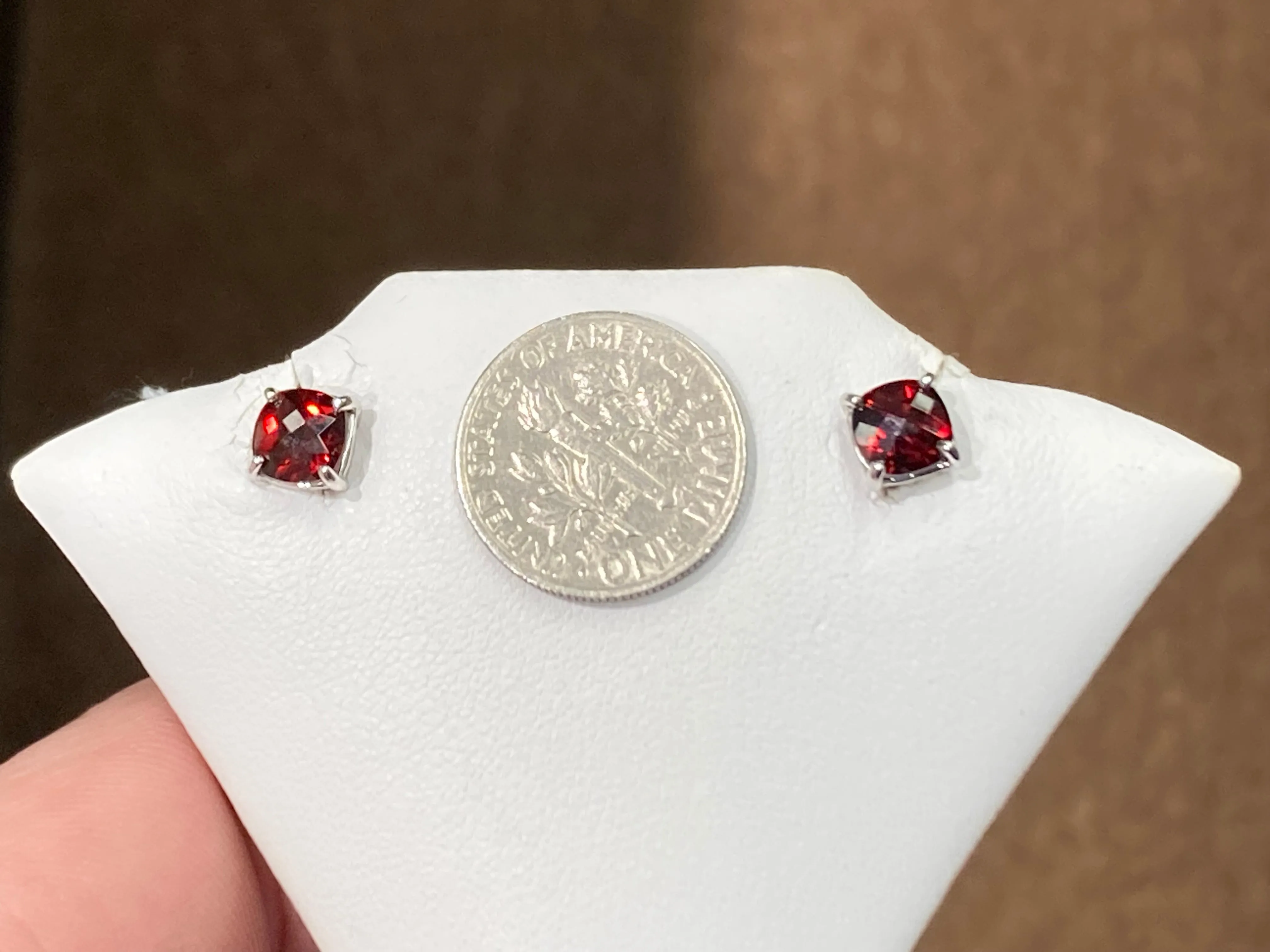 Garnet White Gold Earrings