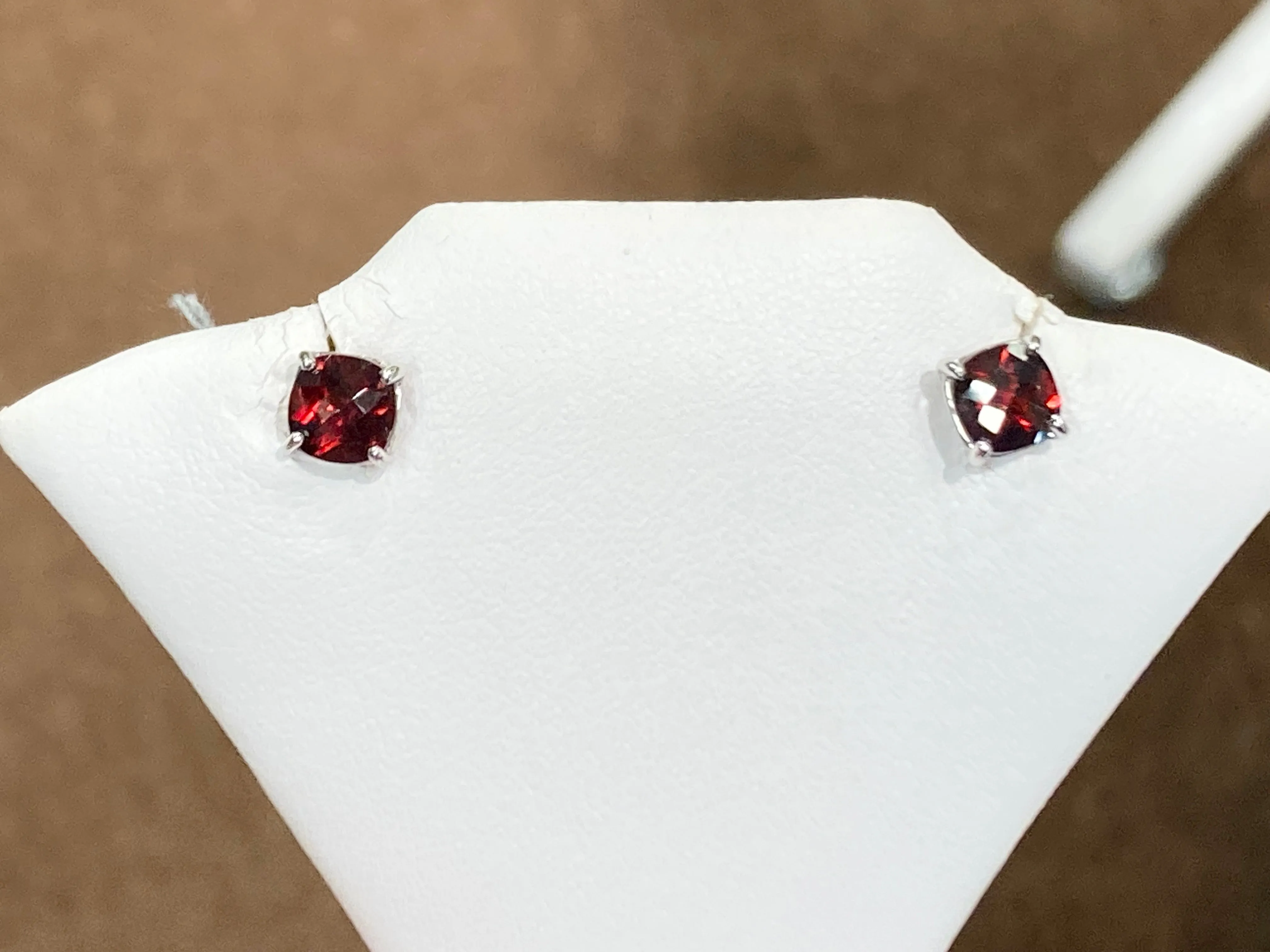 Garnet White Gold Earrings