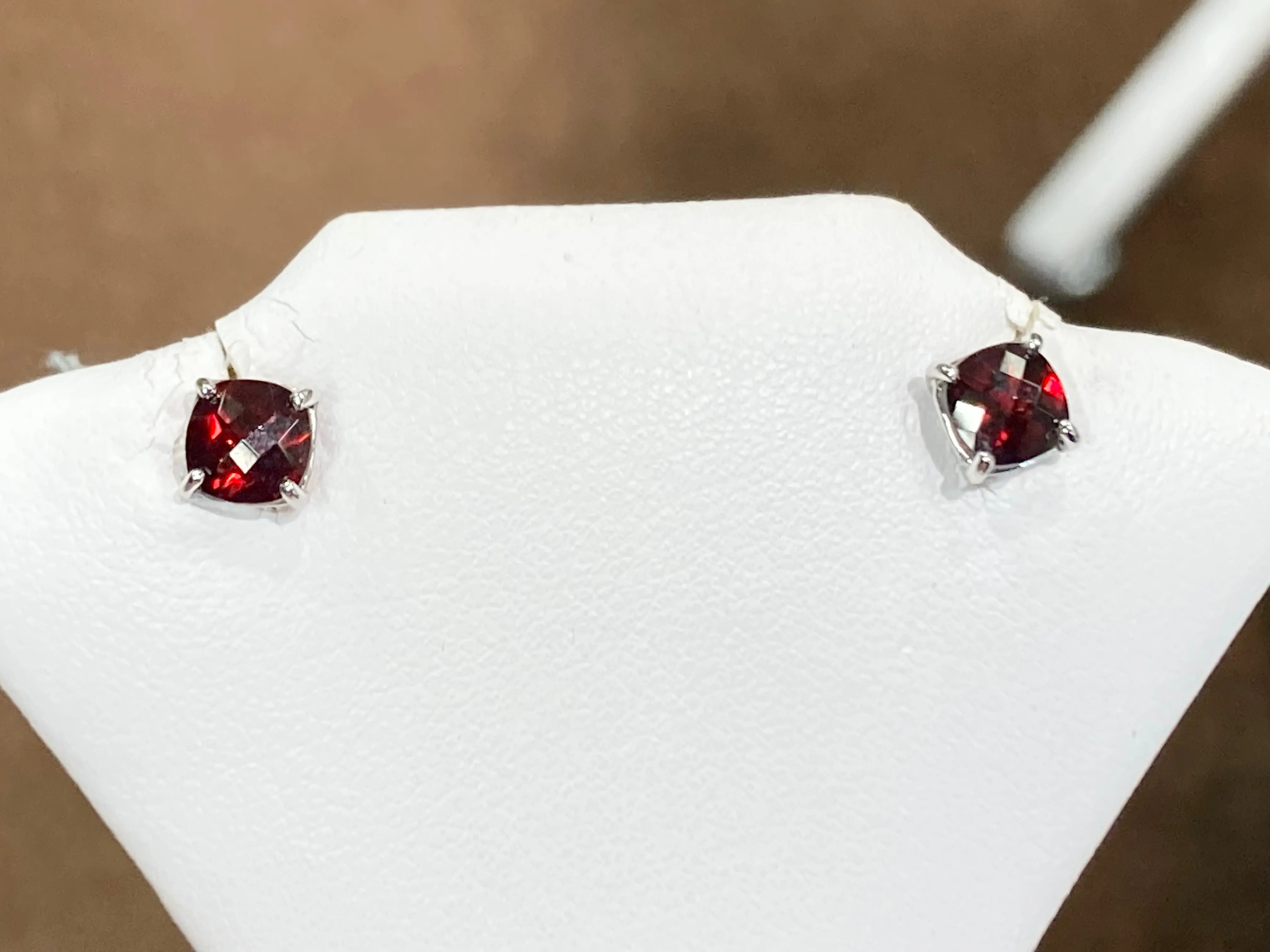 Garnet White Gold Earrings