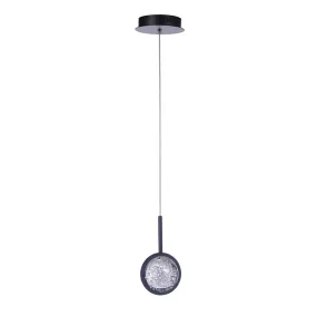 Glitzer 1 Light LED Pendant - Matte Black