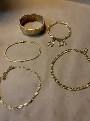 Gold Tone Bracelets/Anklets (5)