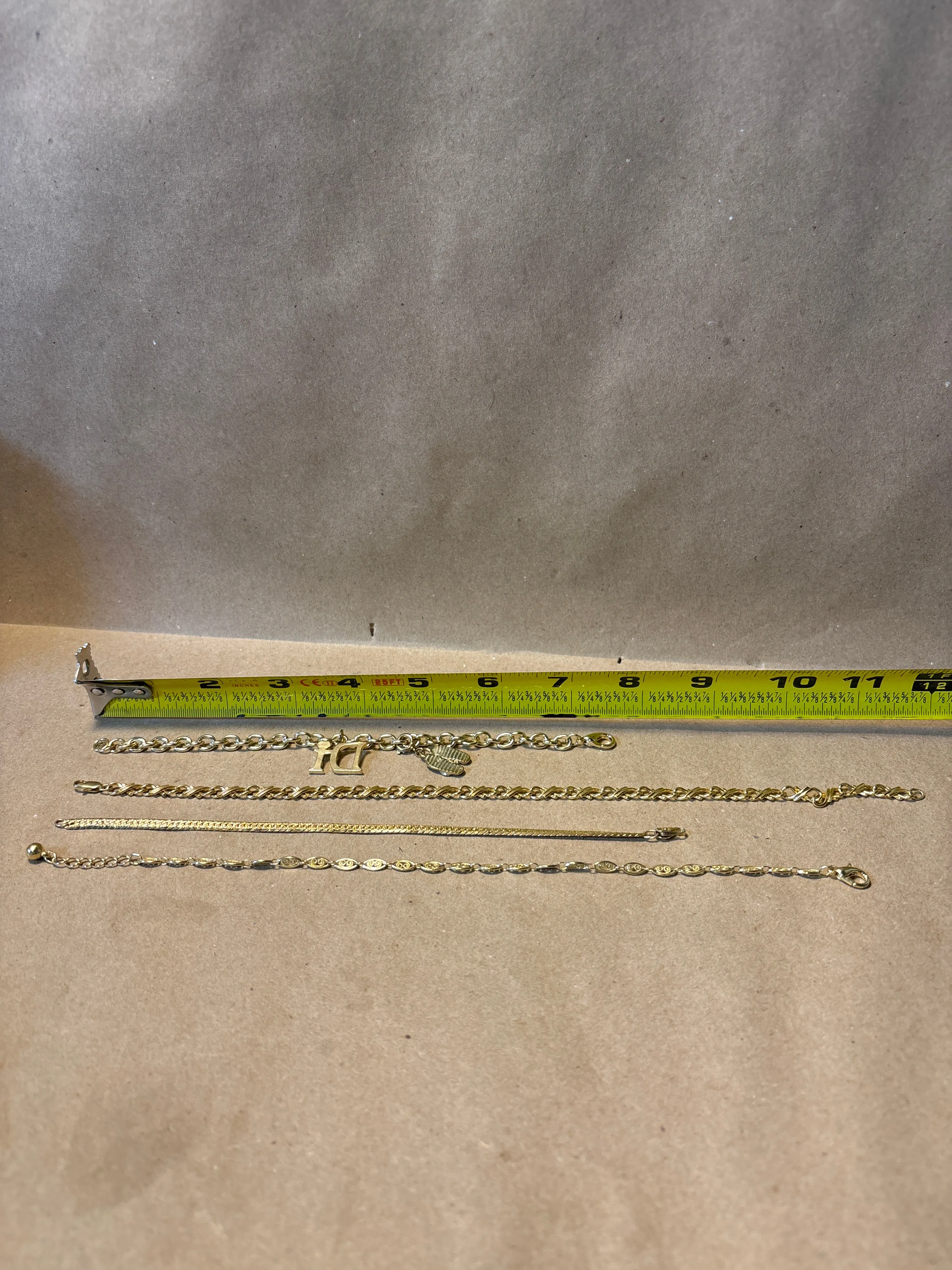 Gold Tone Bracelets/Anklets (5)