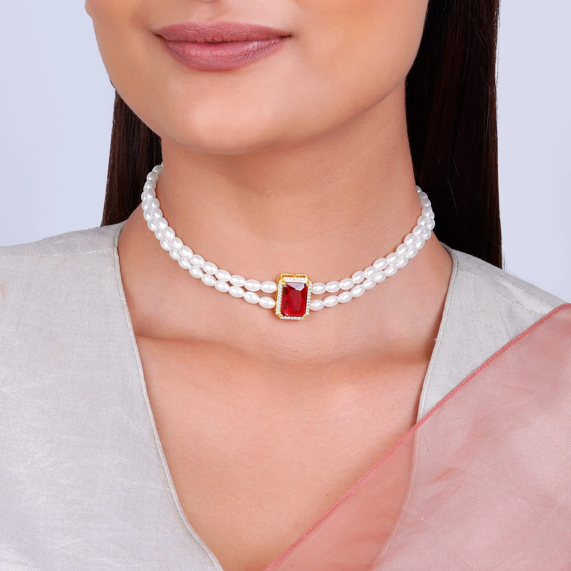 Golden Roseate Pearl Choker