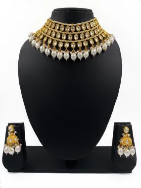 Handcrafted Pearl And Kundan Choker Necklace Set For Women By Gehna Shop