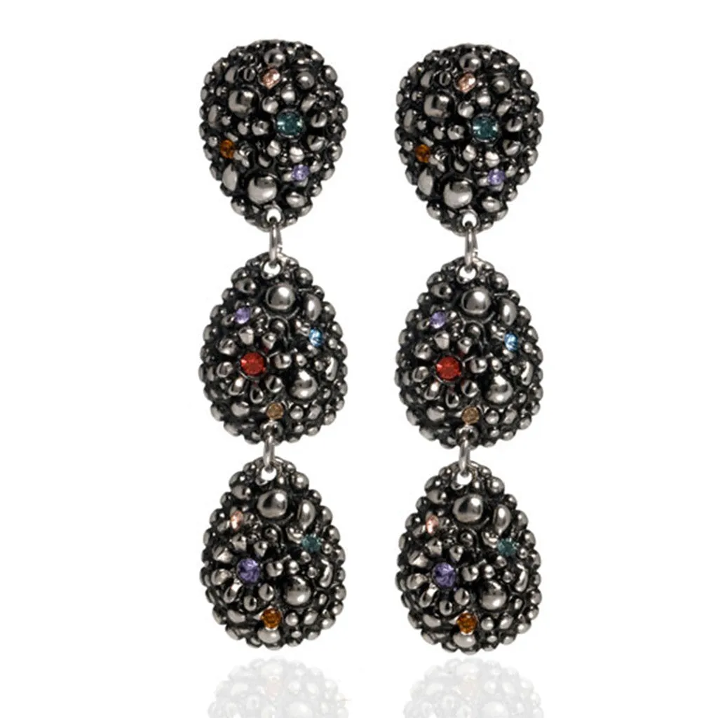 Hematite Multi Crystal Earrings