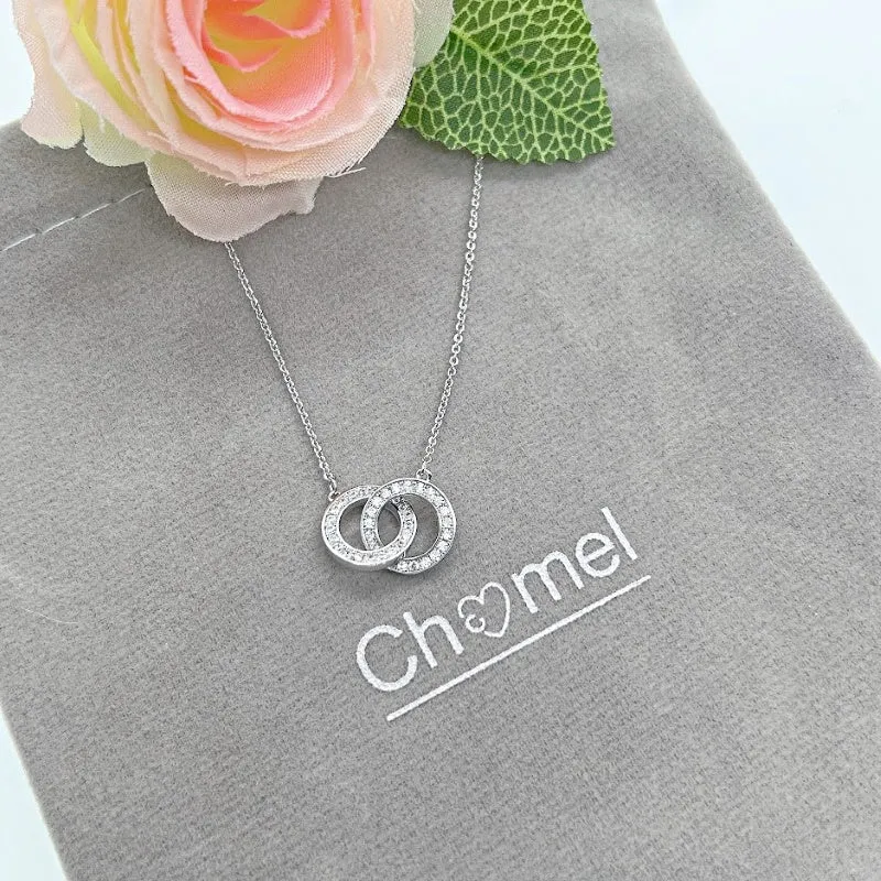 Interlocking Circle Cubic Zirconia Necklace