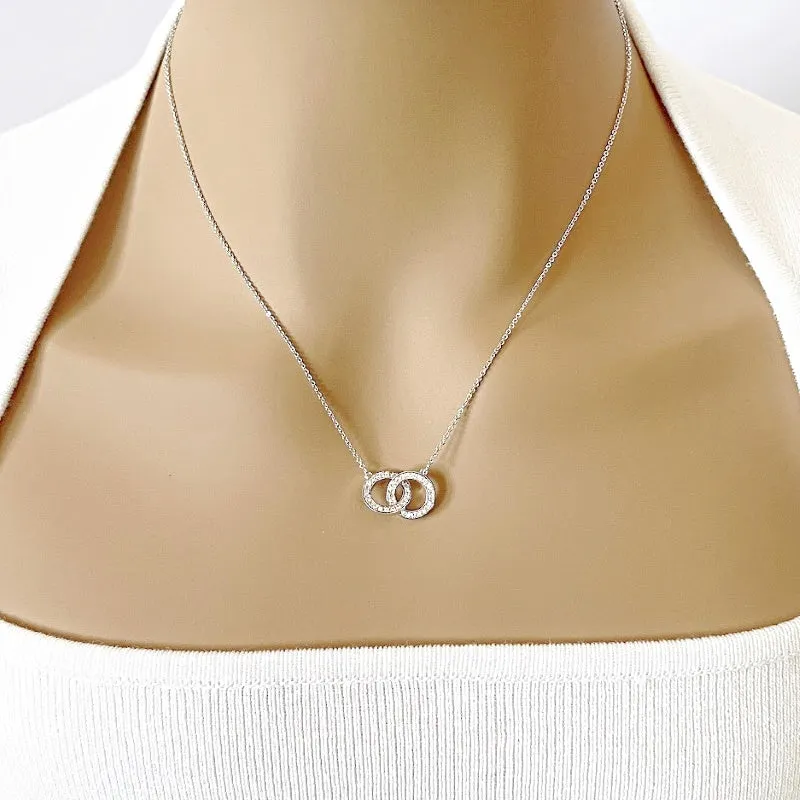 Interlocking Circle Cubic Zirconia Necklace