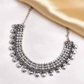 Kolhapuri German Silver Oxidized Choker Necklace