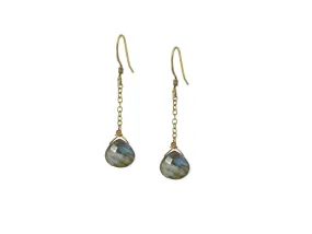 Labradorite Chain Drop Earrings