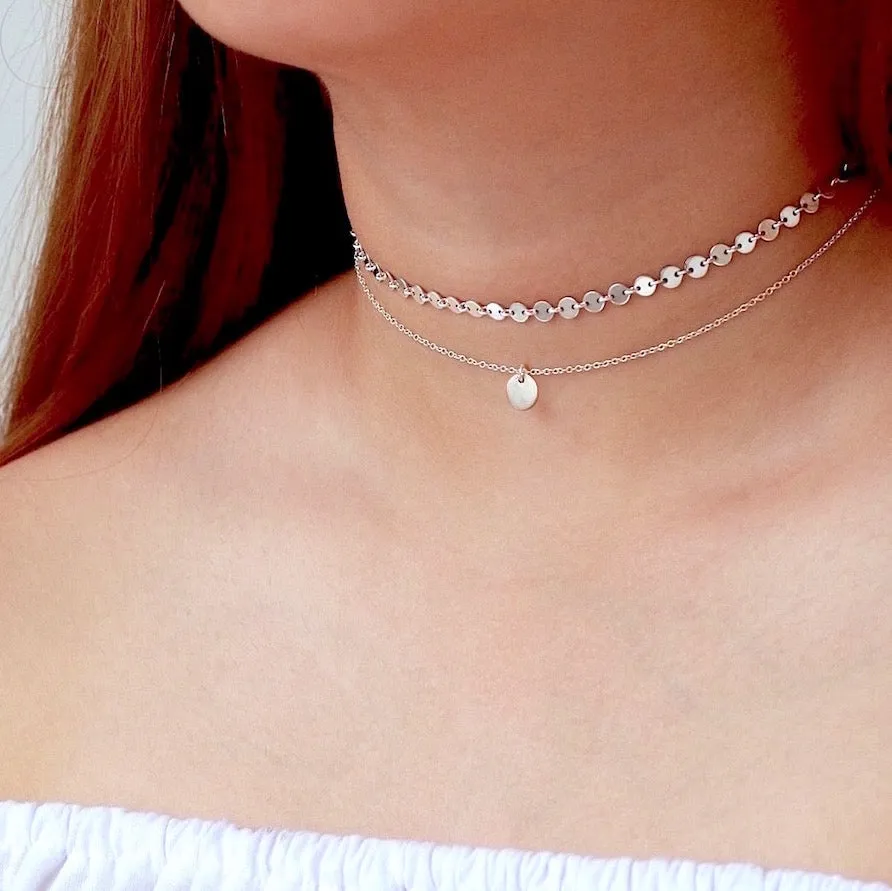 Little Disc Choker Necklace