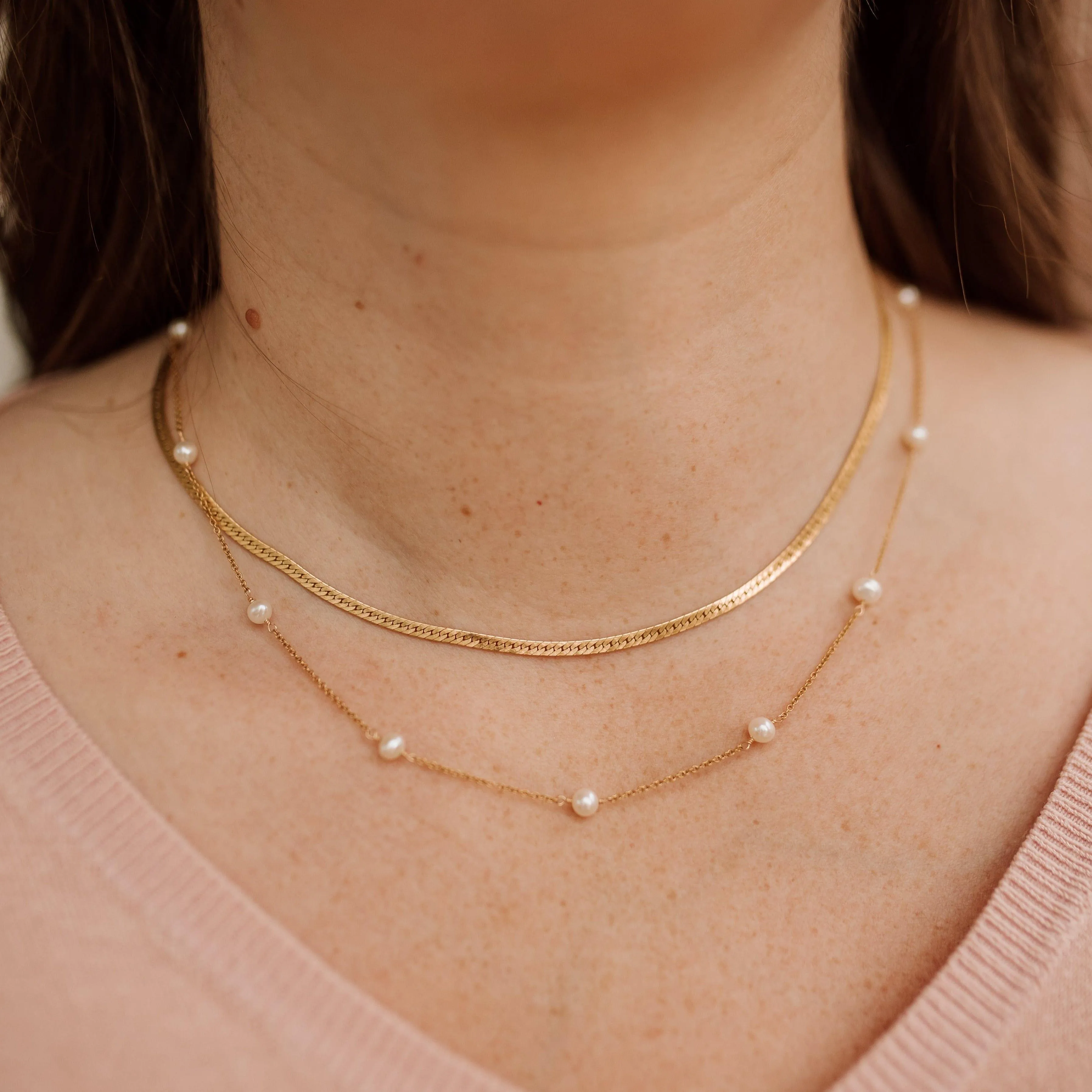 Marie Pearl Chain Necklace