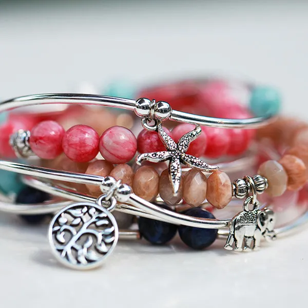 Martha's Vineyard | Bangle Charm Bracelet | Howlite - Calmness