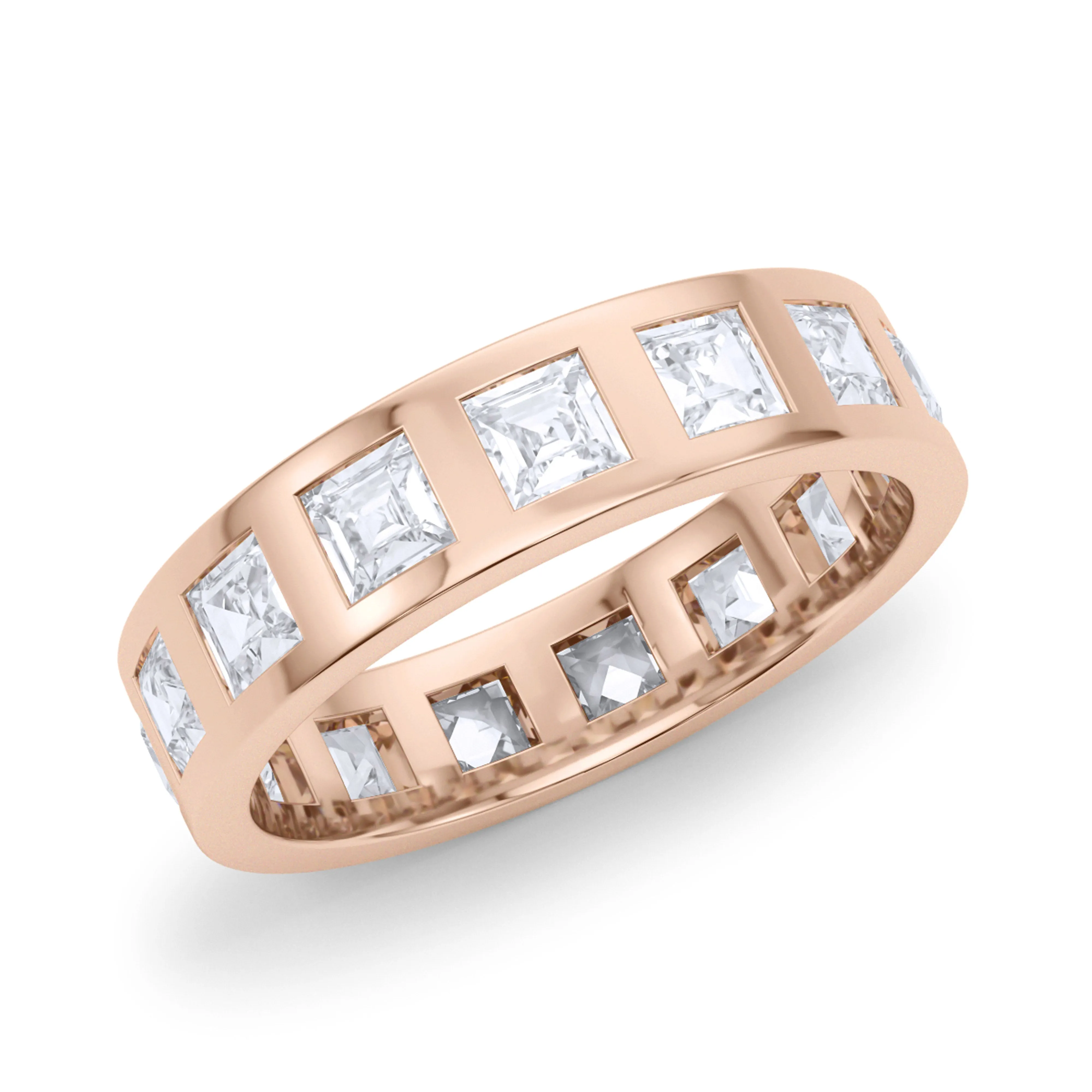 Mens Asscher Cut Diamonds In The Band Ring