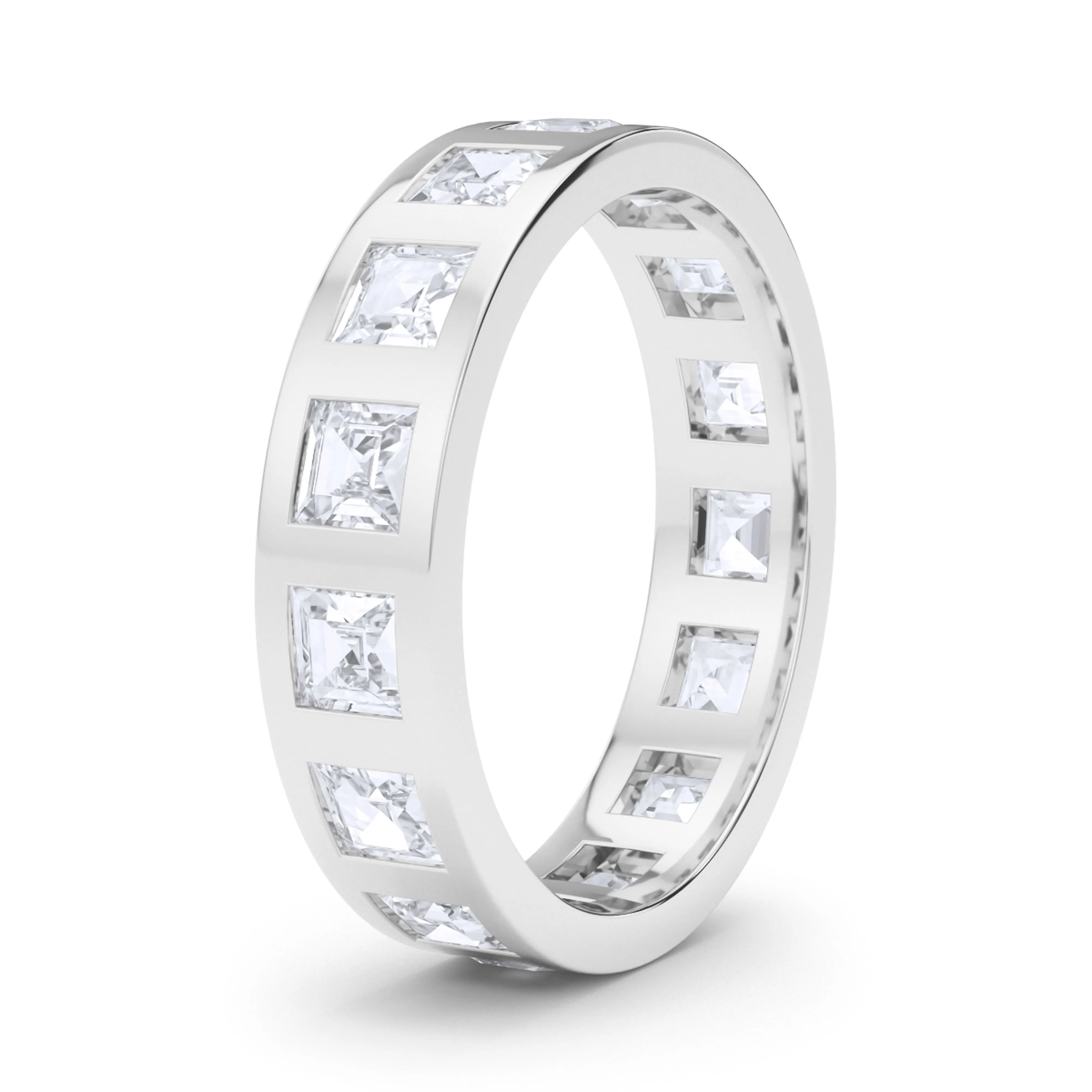 Mens Asscher Cut Diamonds In The Band Ring