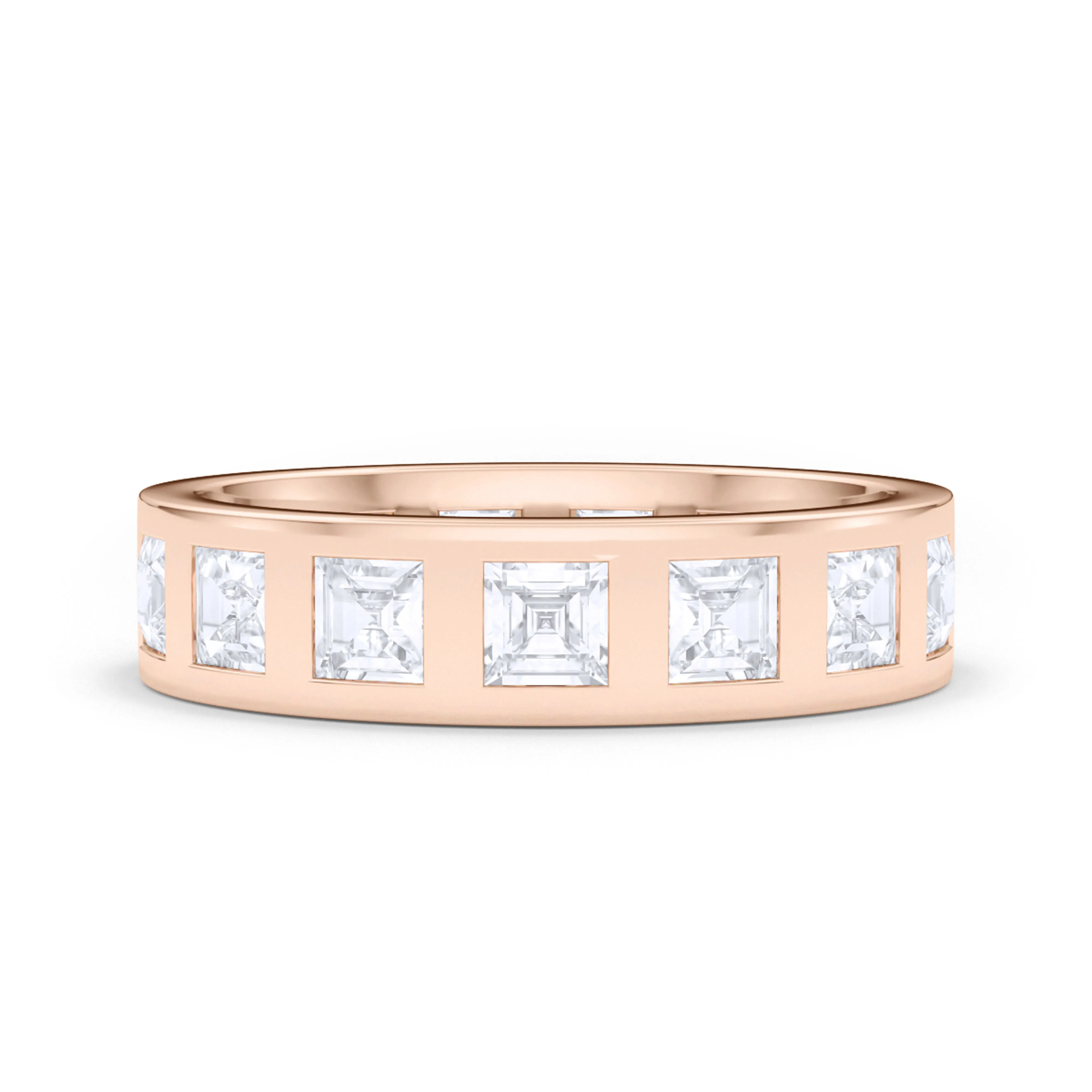 Mens Asscher Cut Diamonds In The Band Ring