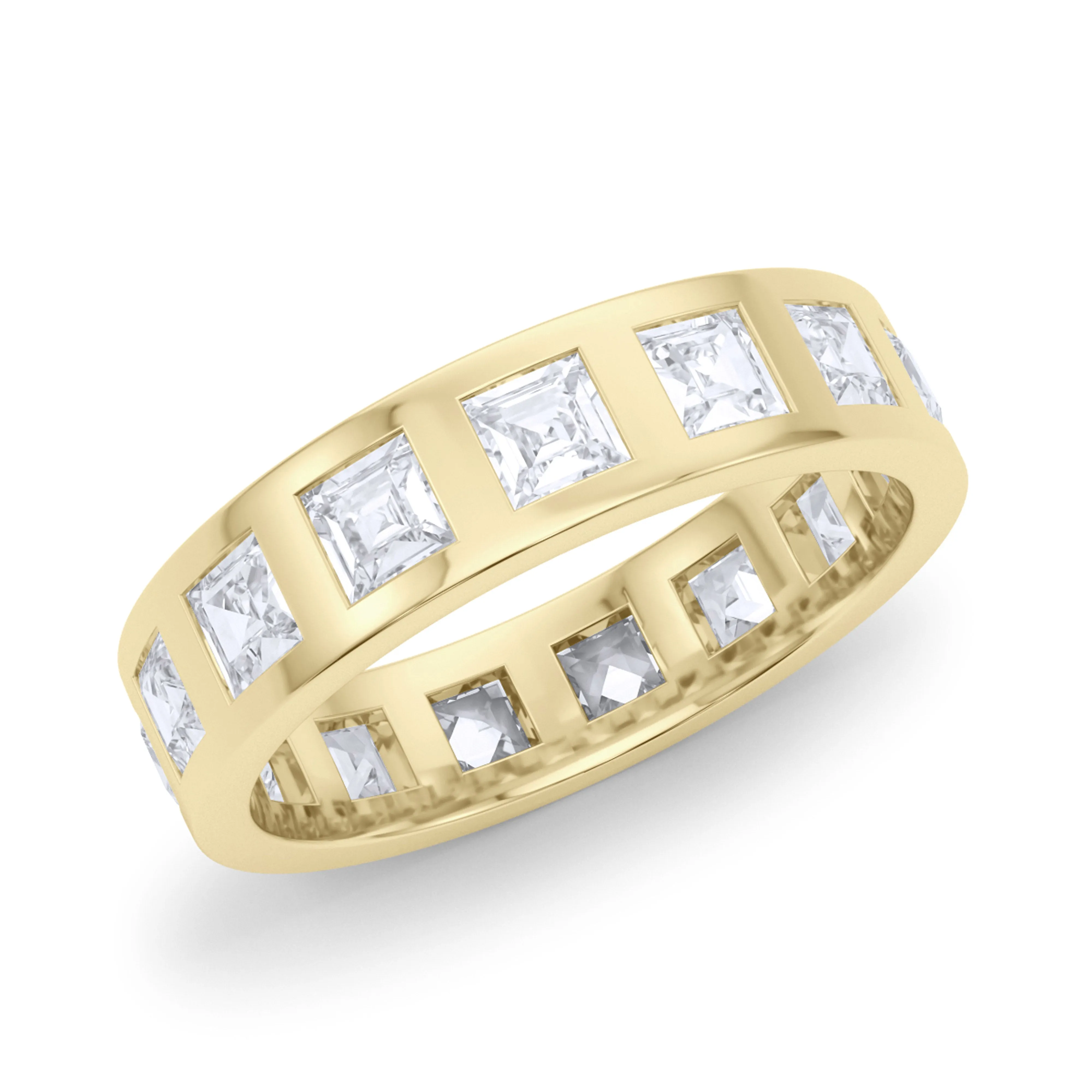 Mens Asscher Cut Diamonds In The Band Ring