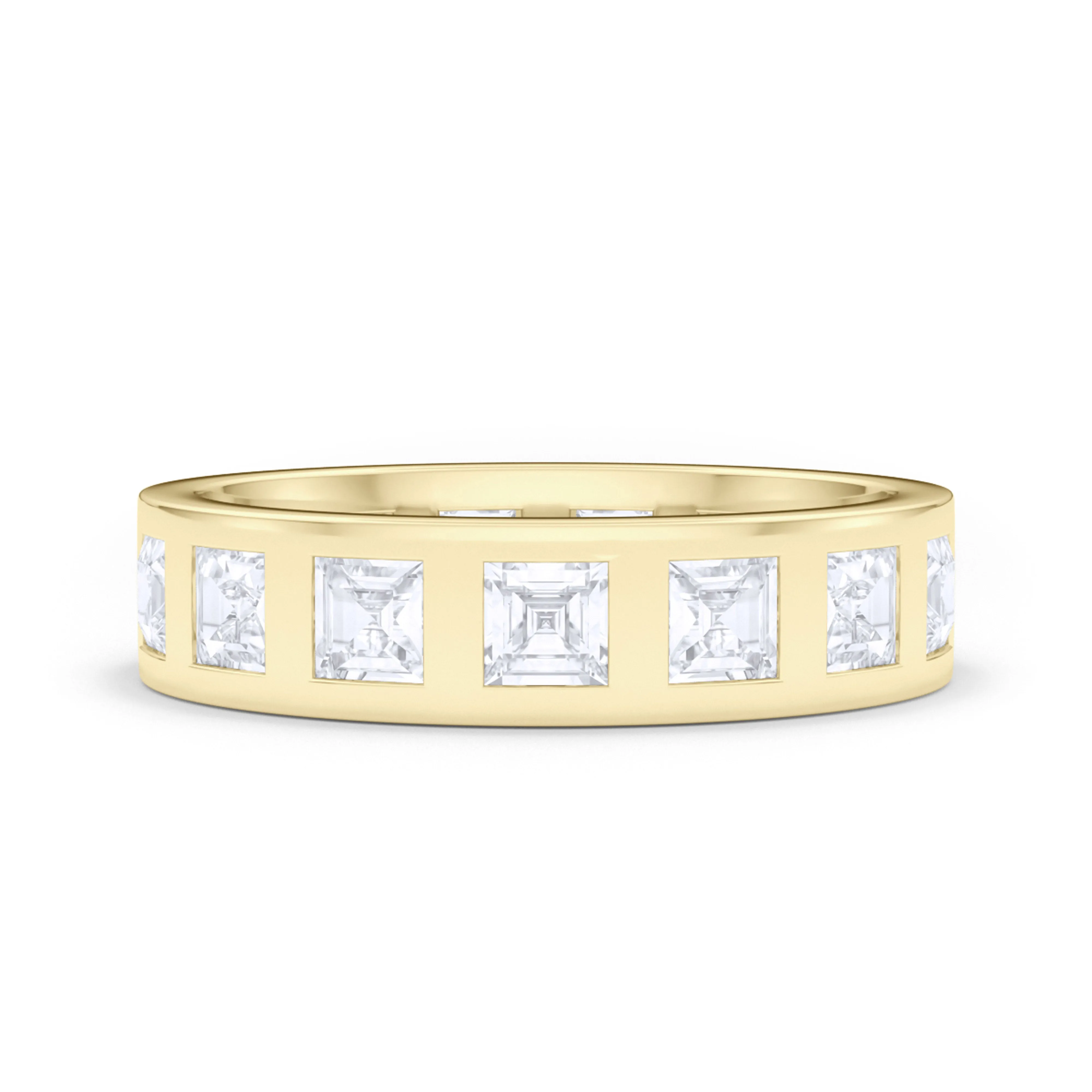 Mens Asscher Cut Diamonds In The Band Ring