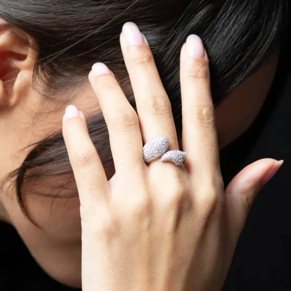 Monica Rich Kosann Perseverance Fish Pave White Sapphire Ring