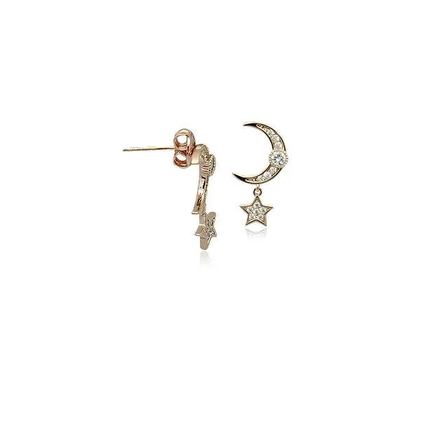 Moon & Star Cubic Zirconia Earrings