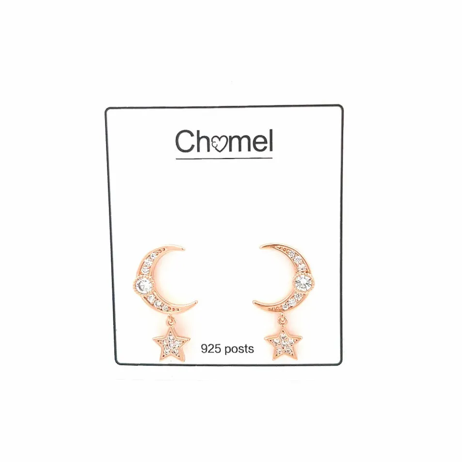 Moon & Star Cubic Zirconia Earrings