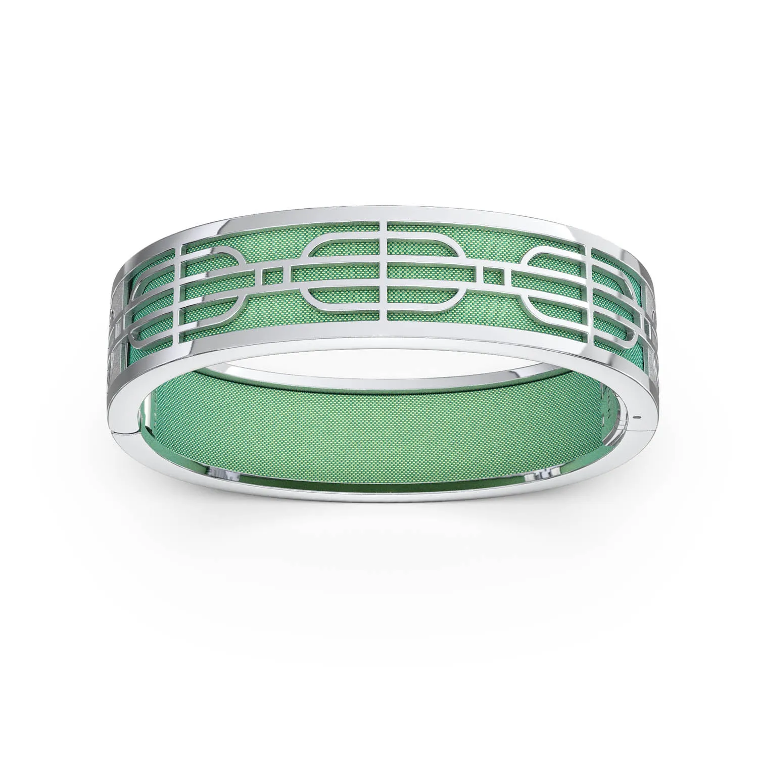 Nanyang Dream Bangle - Palm Tree Green - Sterling Silver