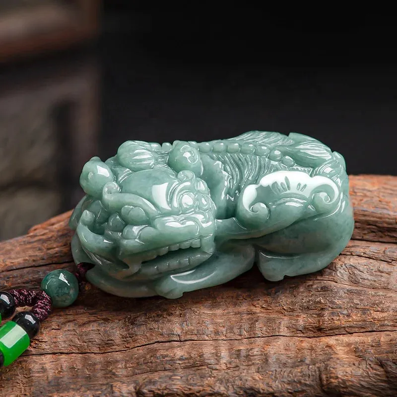 natural Jadeite Pi Xiu jade pendant Chinese style Jewelry UNISEX original design