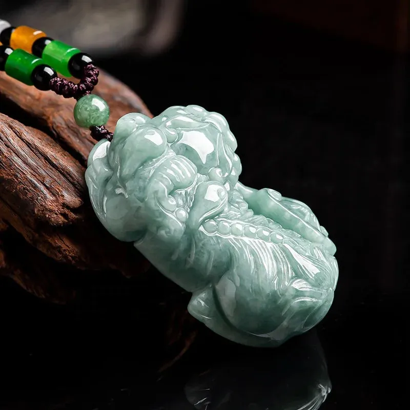 natural Jadeite Pi Xiu jade pendant Chinese style Jewelry UNISEX original design