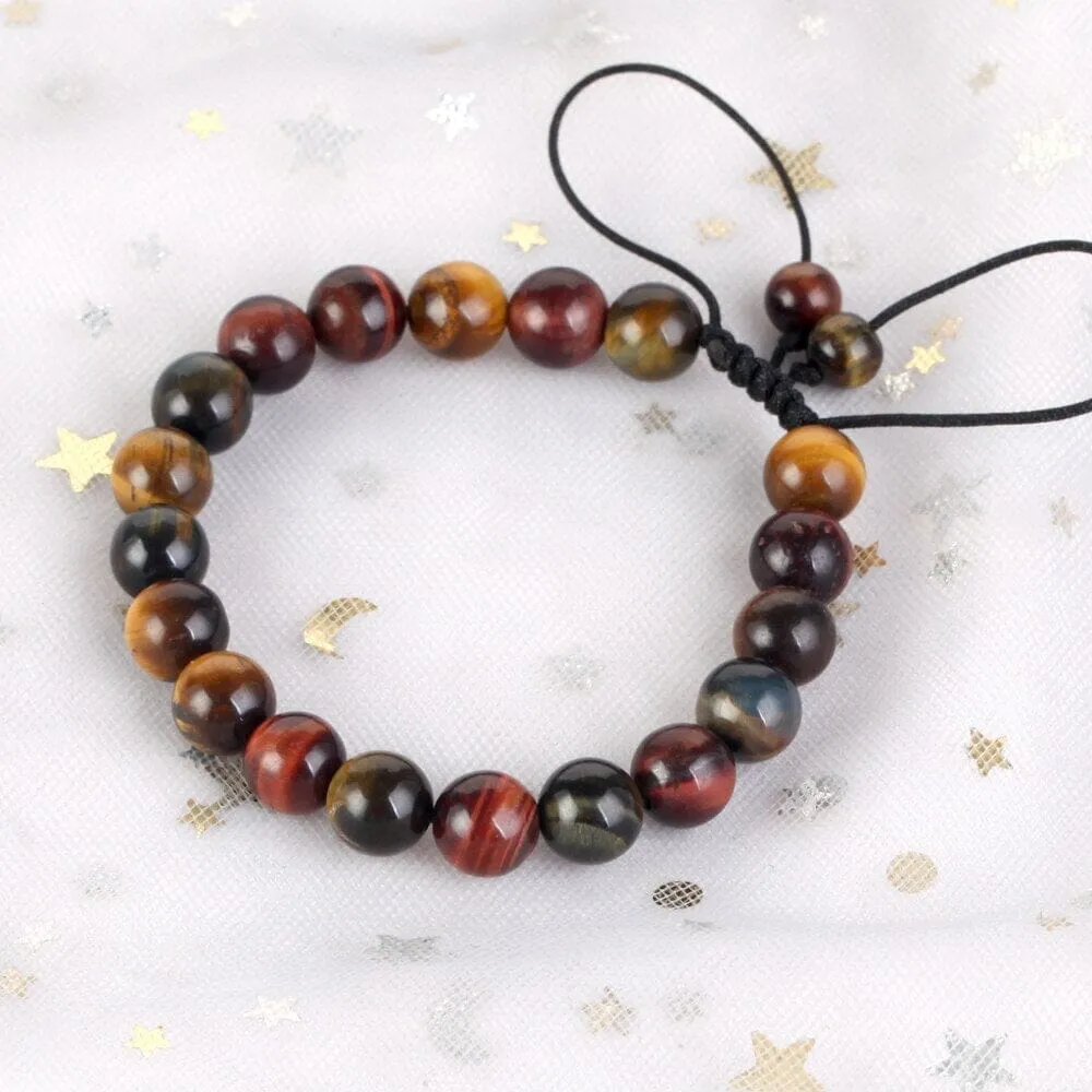 Natural Tricolor Tiger Eye Stone Bracelet