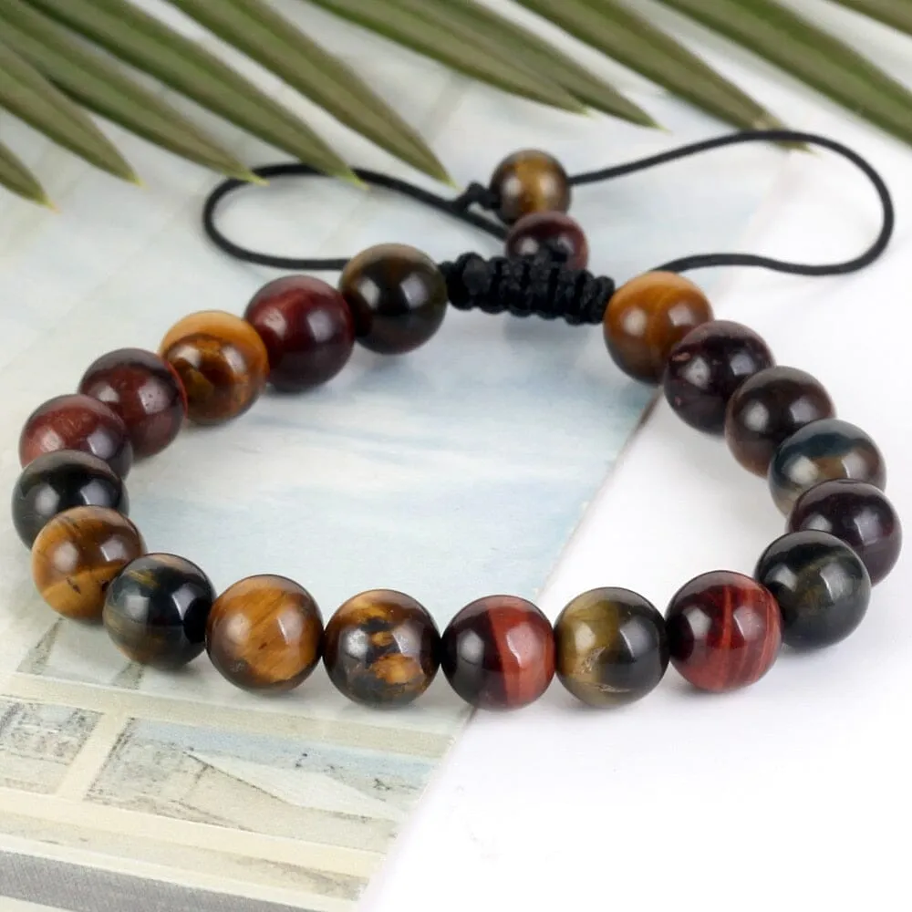 Natural Tricolor Tiger Eye Stone Bracelet