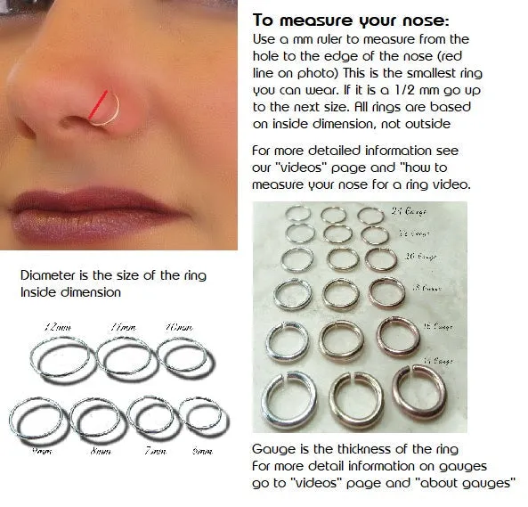 Nose Ring Endless Twist - Choose Your Metal, Choose Your Size