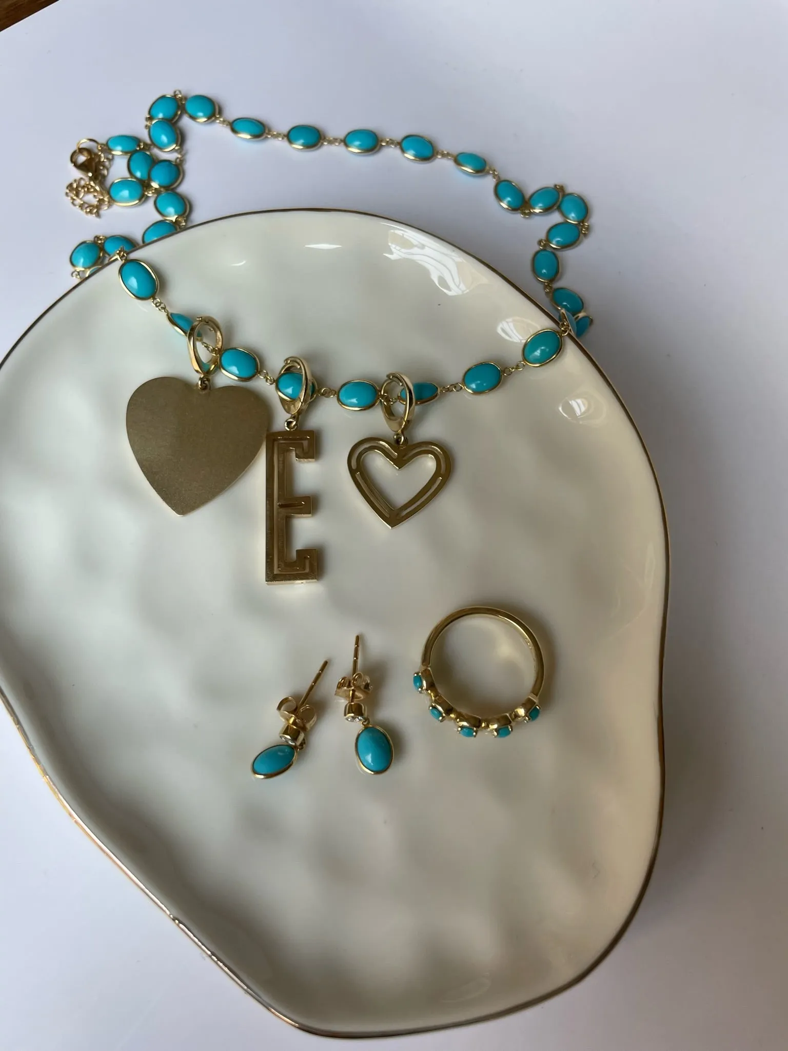 Oval Turquoise Chain Necklace