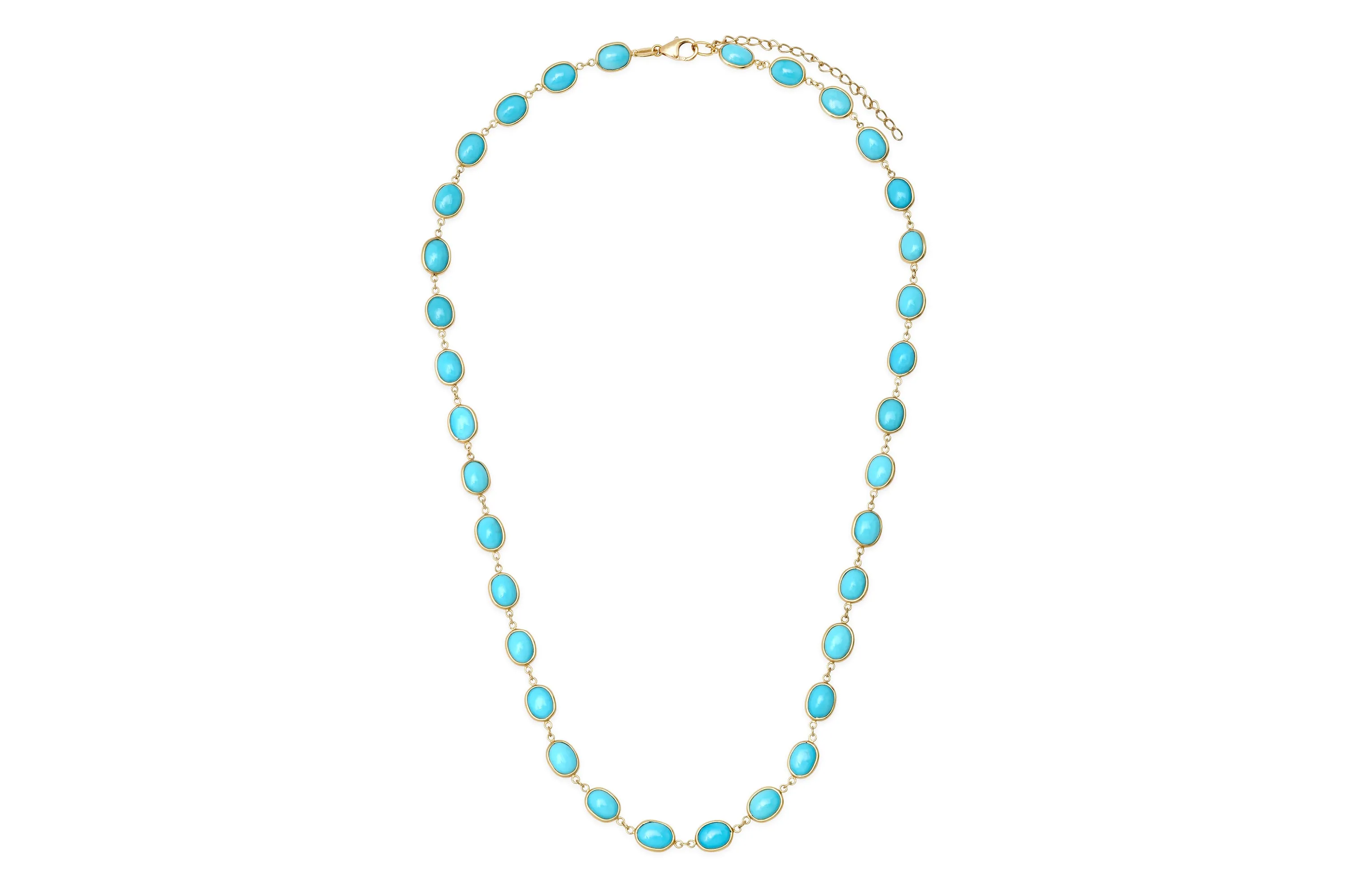 Oval Turquoise Chain Necklace