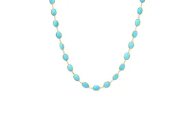 Oval Turquoise Chain Necklace