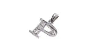 'P' Initial Pendant 18ct White Gold Cubic Zirconia (1g) P-5569