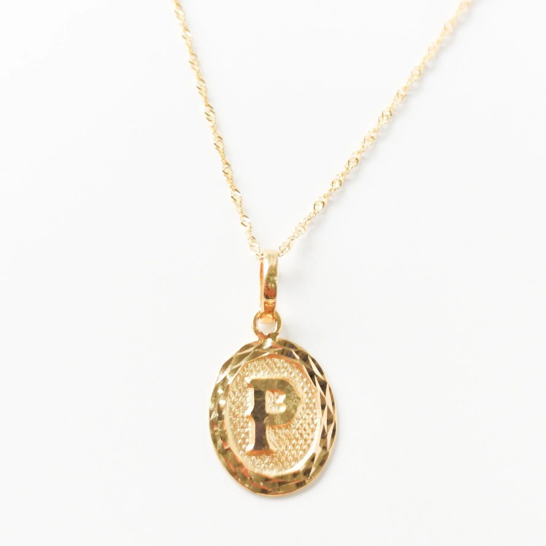 'P' Initial Pendant 22ct Gold P-7537