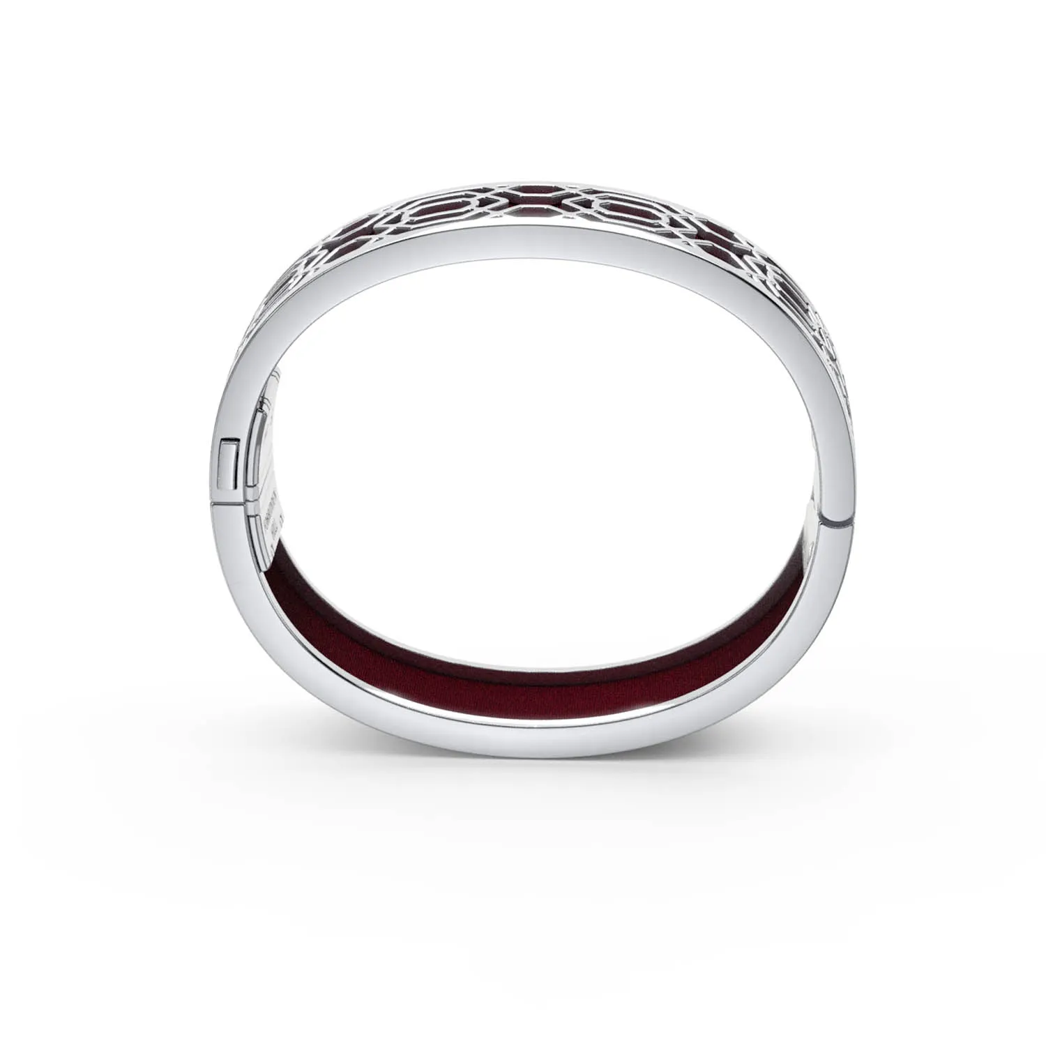 Peranakan Grace Bangle - Majestic Ruby - Sterling Silver