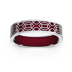 Peranakan Grace Bangle - Majestic Ruby - Sterling Silver