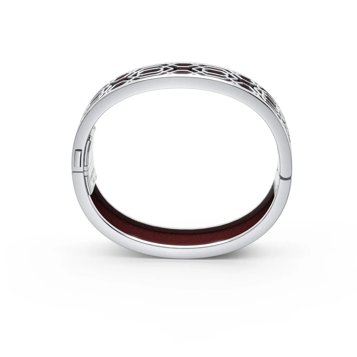 Peranakan Grace Bangle - Mangosteen Red - Sterling Silver