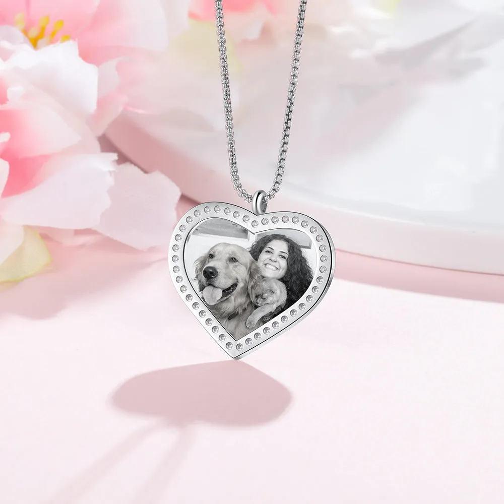 Personalized Heart Photo Necklace For Her- Best Mothers Day Gift